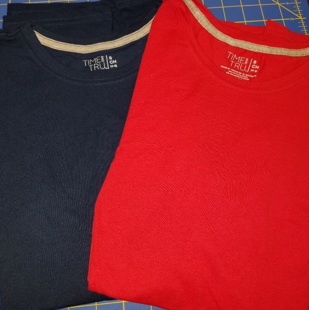 Set 2 Time & Tru Small (4-6) Blue & Red